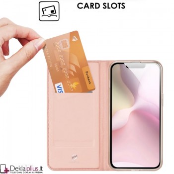 Dux Ducis Skin Pro dirbtinės odos dėklas - rausvas (Apple Iphone 16e/Iphone 17e) Dux Ducis Skin Pro dirbtinės odos dėklas - rausvas (Apple Iphone 16e/Iphone 17e)